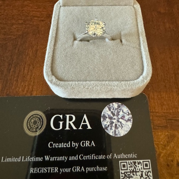 3 ct Solitaire Moissanite Diamond, 925 Silver, Engagement, Wedding, Glam Ring, 6 - Picture 13 of 14